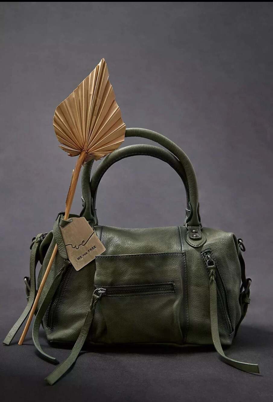 Free People We The Free Baby Emerson Tote Secret Sage Green Leather  NWT - Picture 4 of 8